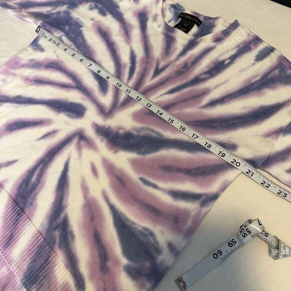 Anthropologie Design History Lilac Tye Dye Knit Sweater Womens Large Y2K Hippie - Picture 7 of 10